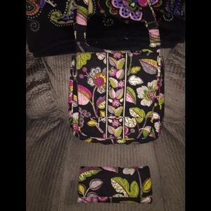 Vera Bradley mailbag wallet set moonbloom pattern